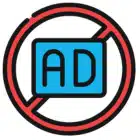 Image depicting a Facebook interface with a clear absence of advertisements, highlighting a clean user experience.