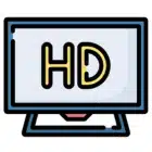  Icon representing an HD TV for Android devices, showcasing a sleek design and vibrant display features.