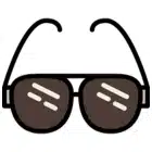  Clipart of stylish sunglasses with a sleek design, perfect for summer or fashion-related themes.