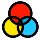 Three colorful circles displayed side by side, each featuring a distinct hue and design.