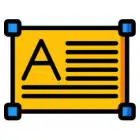 A yellow sheet of paper featuring the letter 'a' prominently displayed in the center.