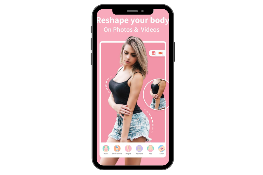 Change Body Shape feature of wink mod apk 